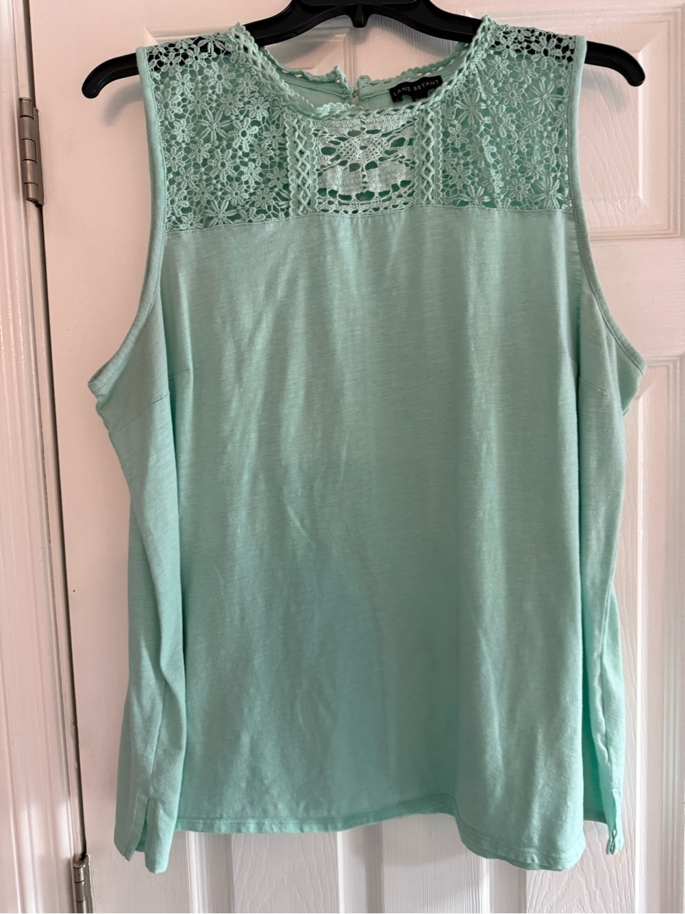 Lane Bryant Mint Crochet Yoke Sleeveless Tank